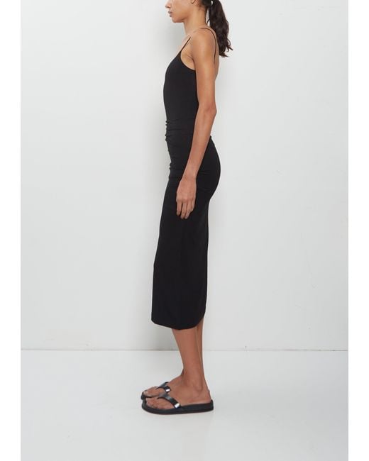 Totême Black Draped Jersey Slip Dress