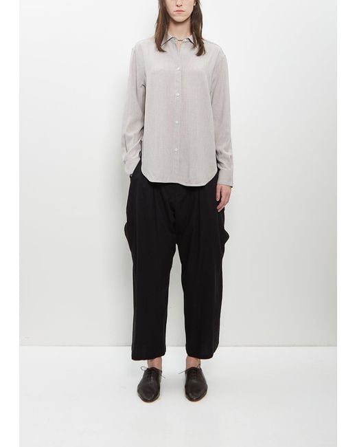 Totême  White Wool Viscose Relaxed Shirt