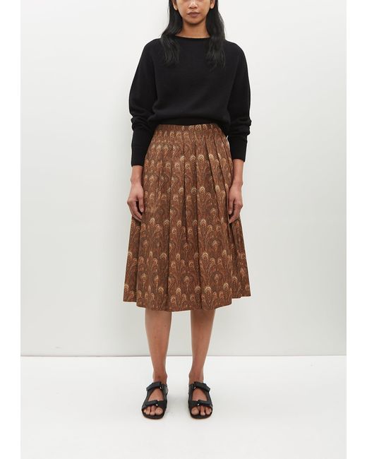 Margaret Howell Brown Contrast Waistband Skirt