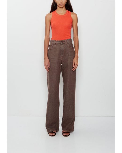 6397 Brown Wide Cotton Jean