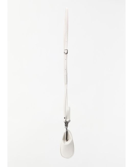 Y's Yohji Yamamoto White Leather Metal Clasp Shoulder Bag
