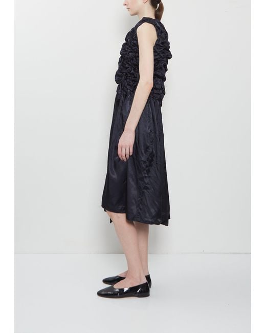 Comme des Garçons Blue Satin Sleeveless Dress
