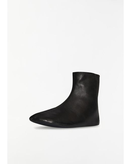 The Row Black Stella Leather Bootie