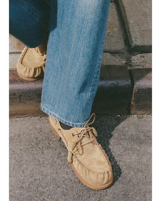 Dries Van Noten White Boat Suede Loafer
