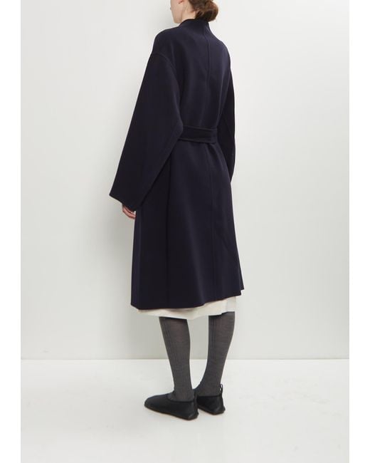 Carven Blue Wool Wrap Coat