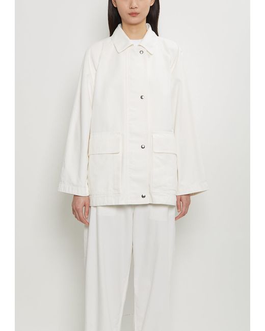 The Row White Elodianna Cotton Jacket