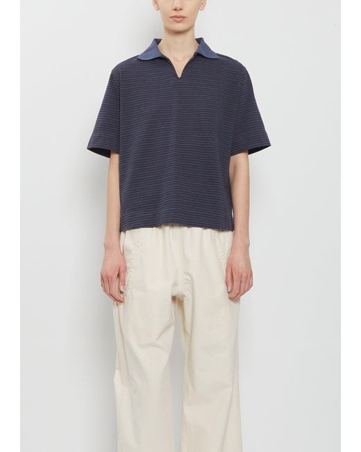 MHL by Margaret Howell Blue Boxy Cotton Polo