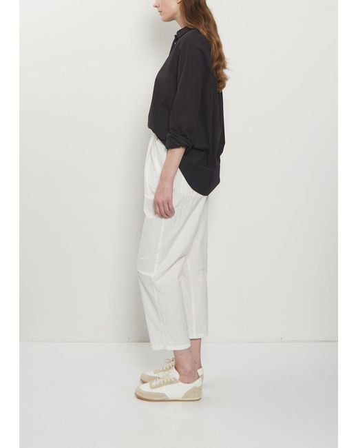 Apuntob White Technical Poplin Tapered Pants