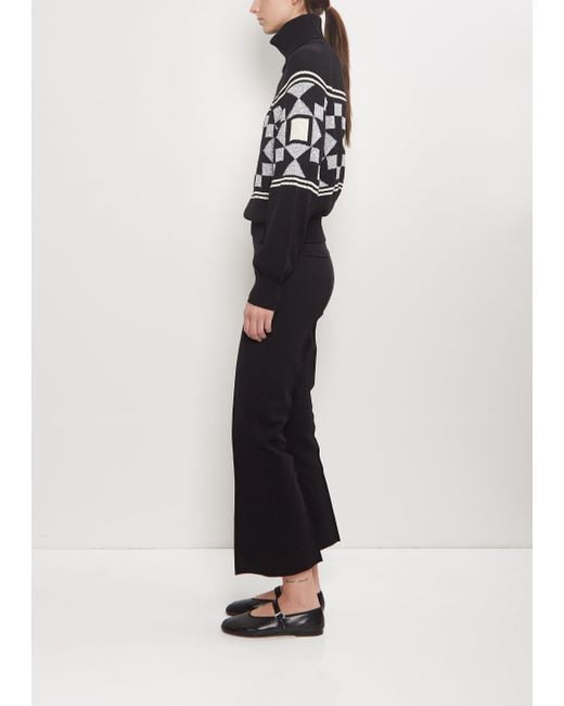 High Sport Black Cotton Lara Fairisle Turtleneck Sweater