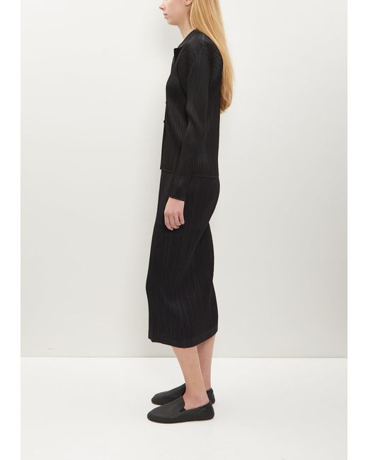 Pleats Please Issey Miyake Black Pleated Midi Skirt
