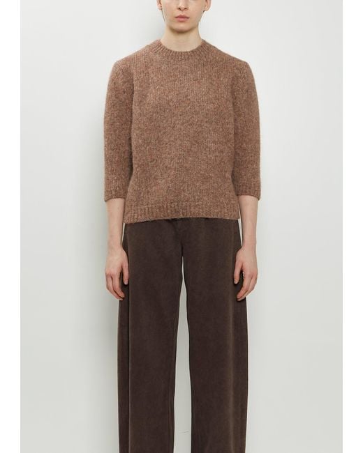 Lauren Manoogian Brown Loft Alpaca Cotton Crewneck Sweater
