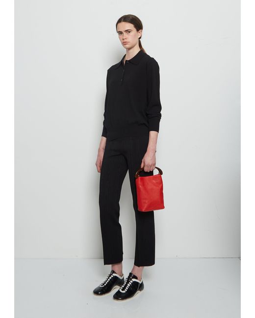 Dries Van Noten Red Crisp Leather Bag