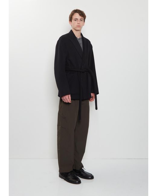 Stein Men Black Wool Cashmere Peak Lapel Jacket