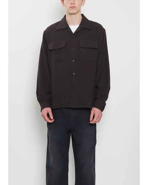 Visvim Men Black Carrow Wool Linen Shirt