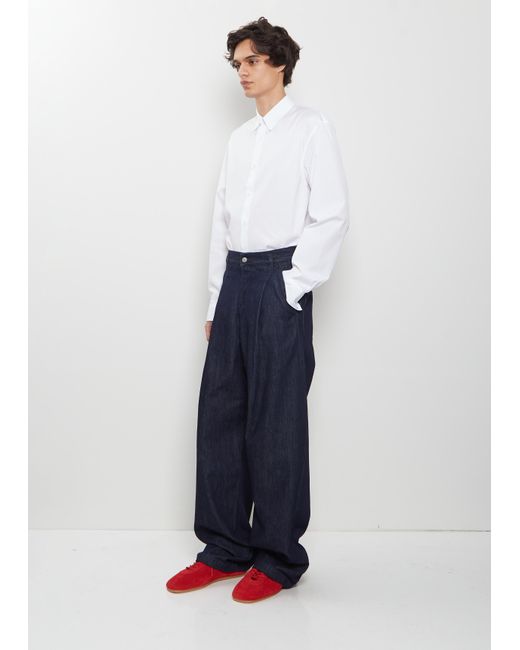 Dries Van Noten White Penning Denim Pants