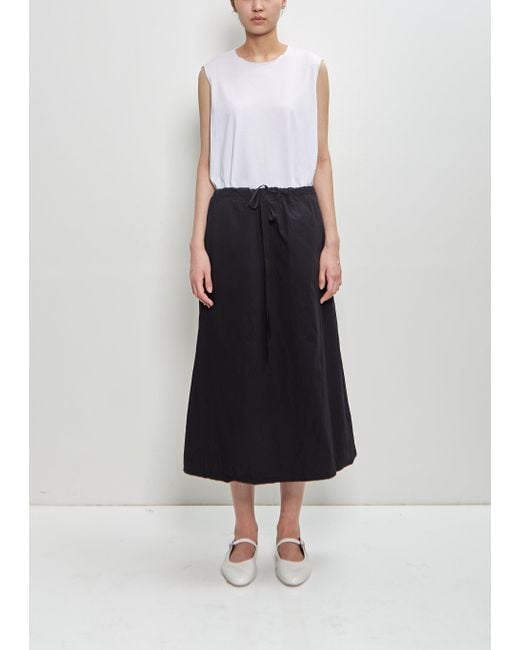 Scha White Paper Cotton Twisted Midi Skirt B-oe