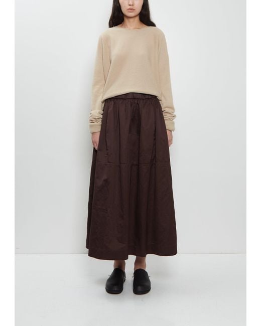 Casey Casey Brown Puffy Cotton Linen Skirt
