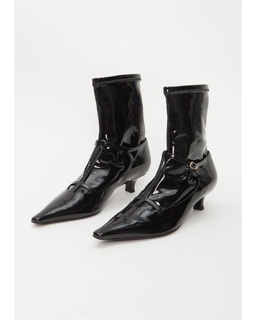 The Row Black Cyd 40mm Leather Ankle Boots