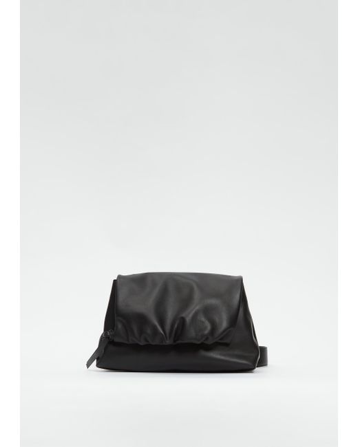 Dries Van Noten Black Gathered Leather Handbag