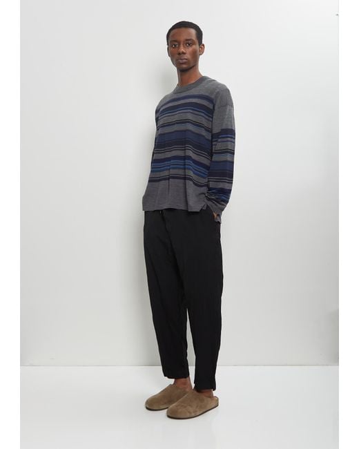 Junya Watanabe Blue Worsted Wool Stripe Sweater