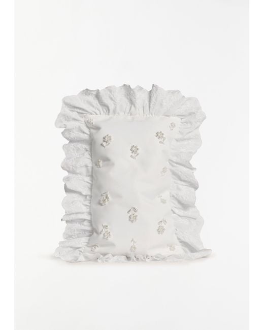 Simone Rocha White Embellished Pillowcase Clutch Bag