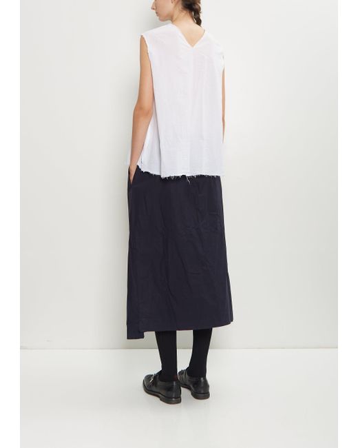 Scha White V-back Sleeveless Cotton Oe Top