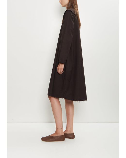 Scha Black Peter Pan Collar Cotton Dress