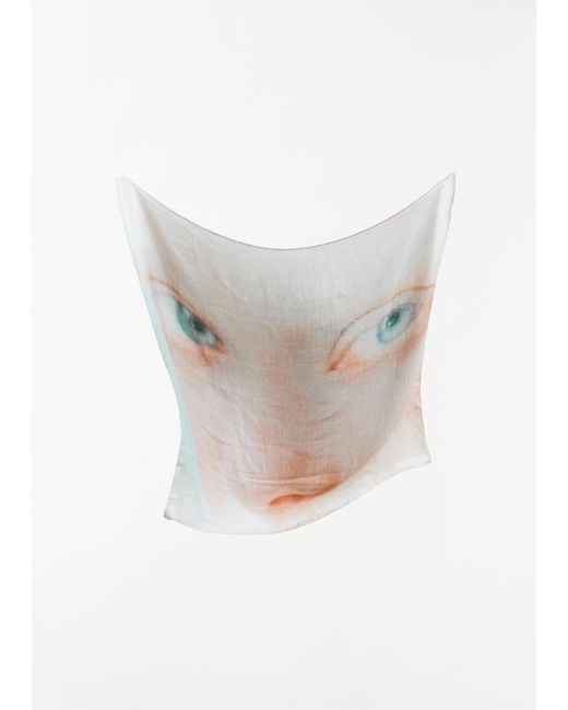 Casey Casey White Exclusive Silk Cashmere Scarf