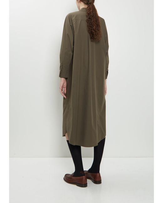 Minä Perhonen Green Breathing Cotton Shirt Dress