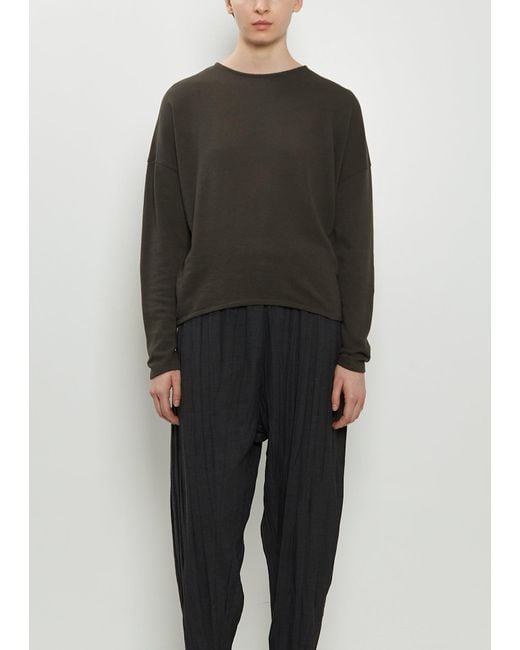 Pas De Calais Black Matte Finish Cotton Wool Pullover