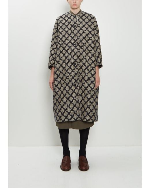 Minä Perhonen Natural Cheerful Collarless Cotton Wool Coat