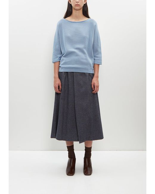Stephan Schneider Blue Merino Wool-cotton Unita Boatneck Sweater