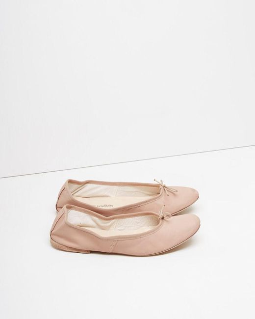 Porselli Pink Leather Ballet Flats