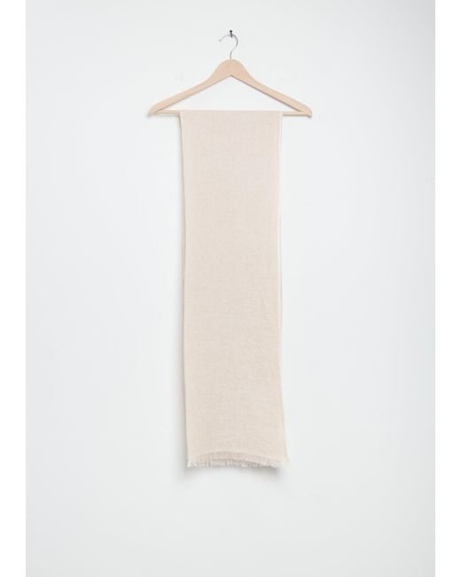 Denis Colomb White Samba Solid Linen Shawl