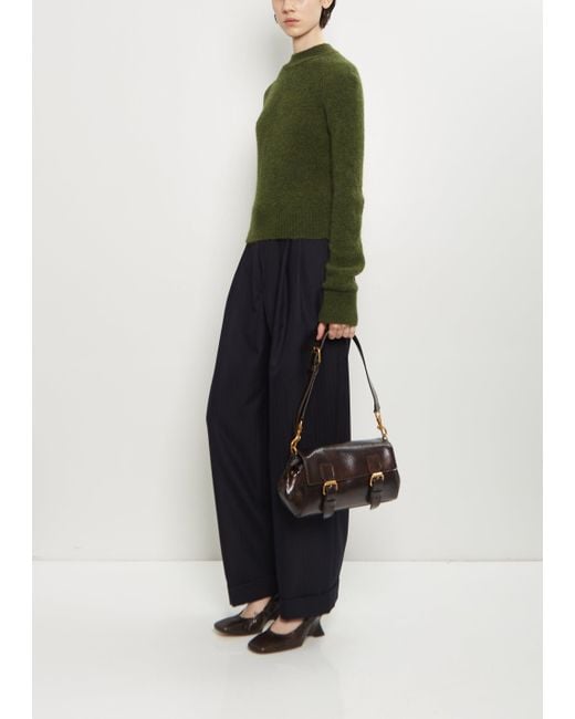 Dries Van Noten White Leather Satchel Bag