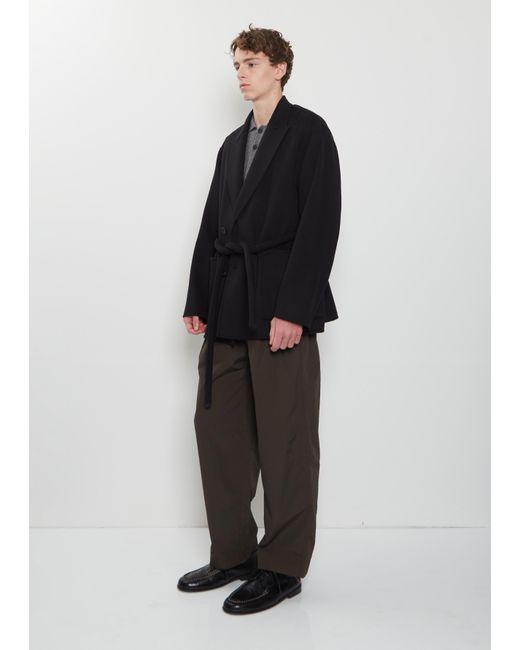 Stein Men Black Wool Cashmere Peak Lapel Jacket