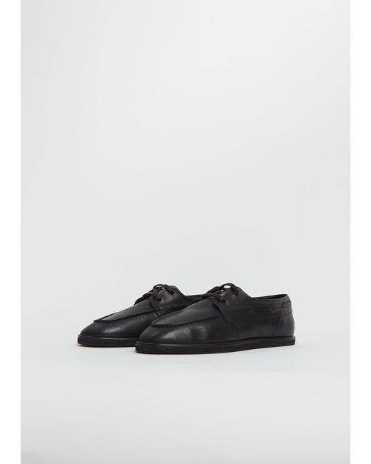 Auralee White Soft Leather Deck Shoes