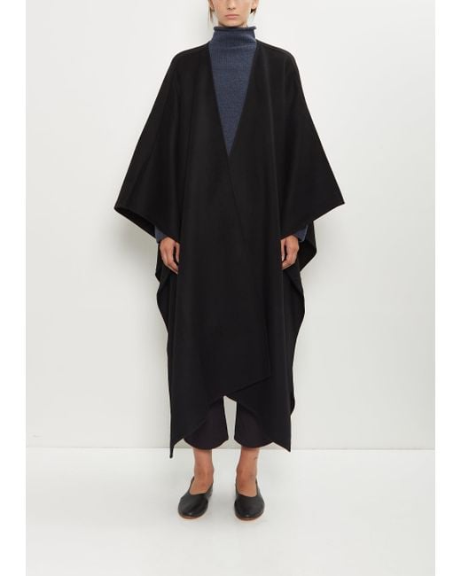 La Collection Black Aspen Wool Cashmere Poncho