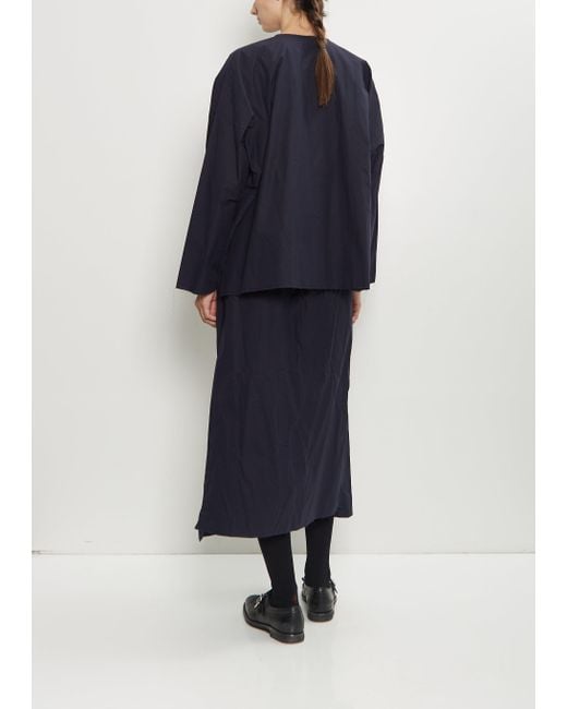 Scha Blue Button-down Volume Waxed Cotton 4b-oe Jacket