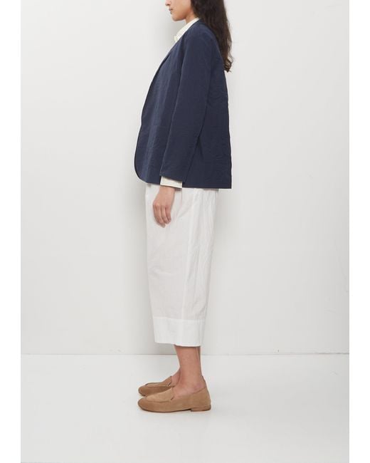 Apuntob Blue Open Front Crinkled Cotton Jacket