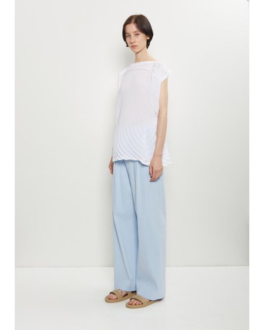 Issey Miyake White Paper Bag Pleats Top