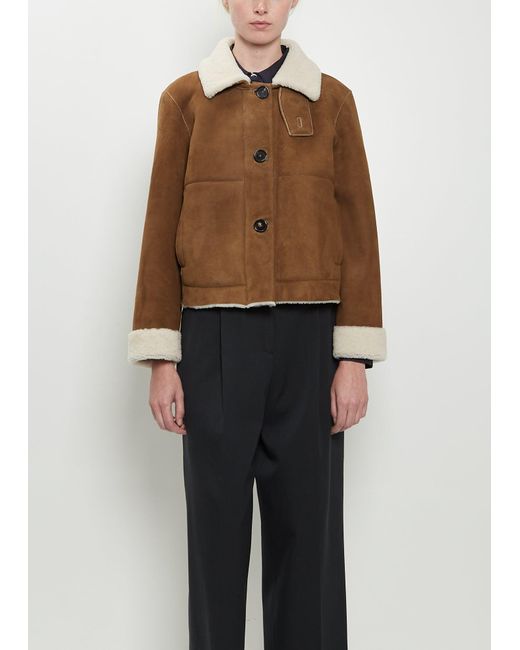 Margaret Howell Multicolor Cropped Shearling Jacket