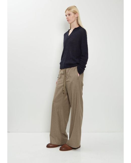 Auralee Multicolor Wool Flannel Drawstring Pants