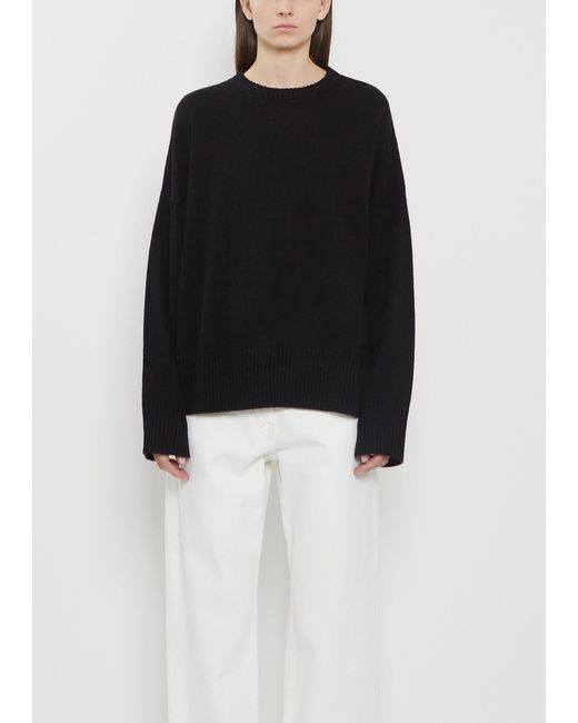 Loulou de Saison Black Anton Cashmere Crewneck Sweater