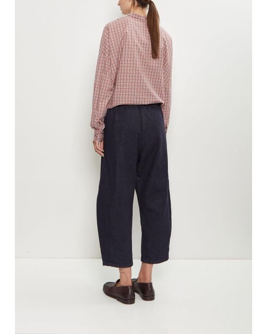 Apuntob Blue Japanese Denim Curved Pull On Pant