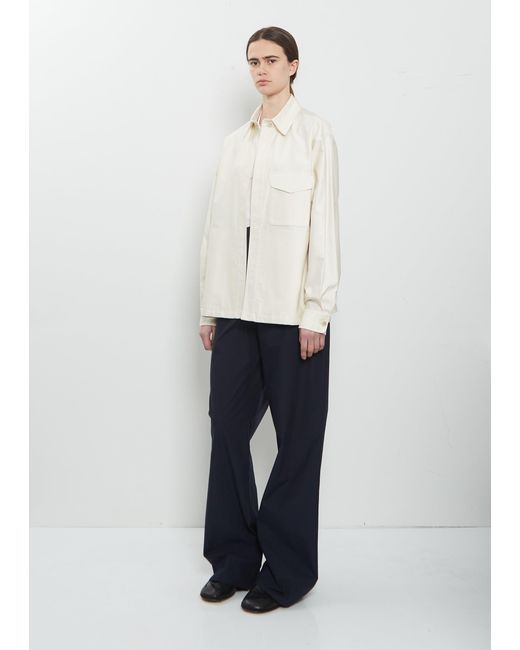 Dusan White Cotton Shirt Jacket