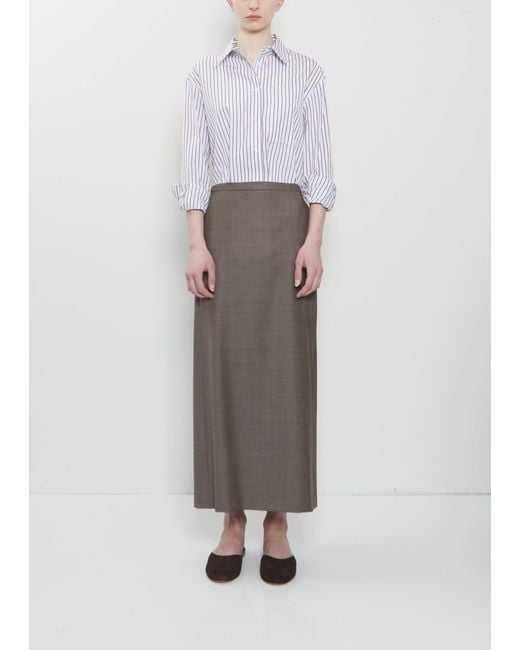 Loulou de Saison Gray Cara Wool Straight Skirt