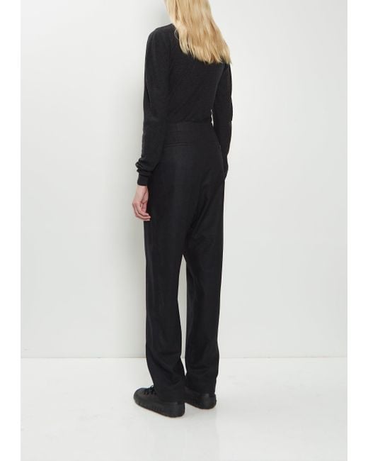 Lemaire Black Drawstring Cashmere Pants