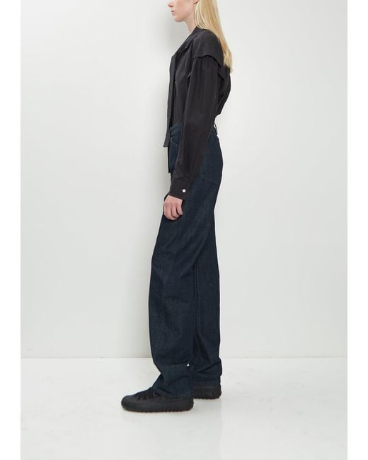 Lemaire Blue Denim Five Pockets Twisted Pant