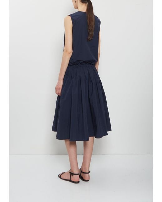 Apuntob Blue Technical Cotton Sleeveless Dress